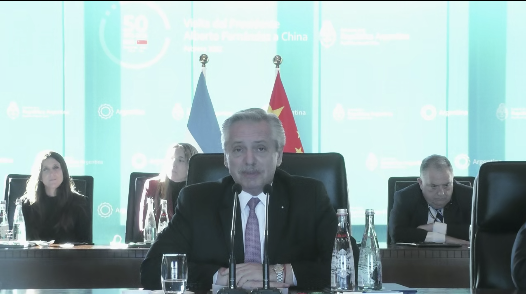 20220204-阿根廷总统阿尔韦托·费尔南德斯beat365英国官方网站名誉教授聘任仪式-刘书田-费尔南德斯总统发表演讲png